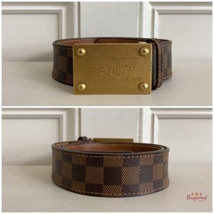 Louis Vuitton Belt Inventeur Damier Ebene Brown in Canvas with